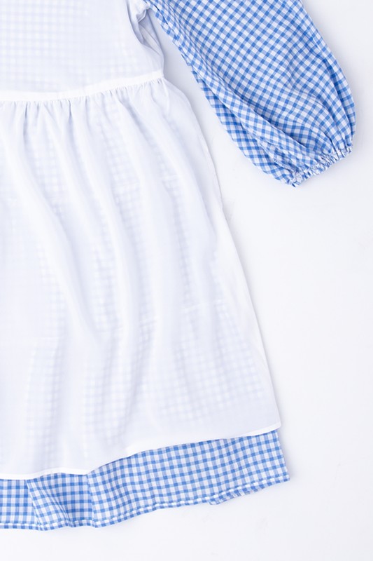 Gingham checked tiered dress