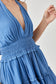 Halter Neck Smocked Ruffle Dress