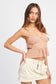 CROPPED SIDE CUT SPAGHETTI STRAP TOP