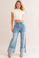 High-Waisted Wide Leg Cuffed Jeans